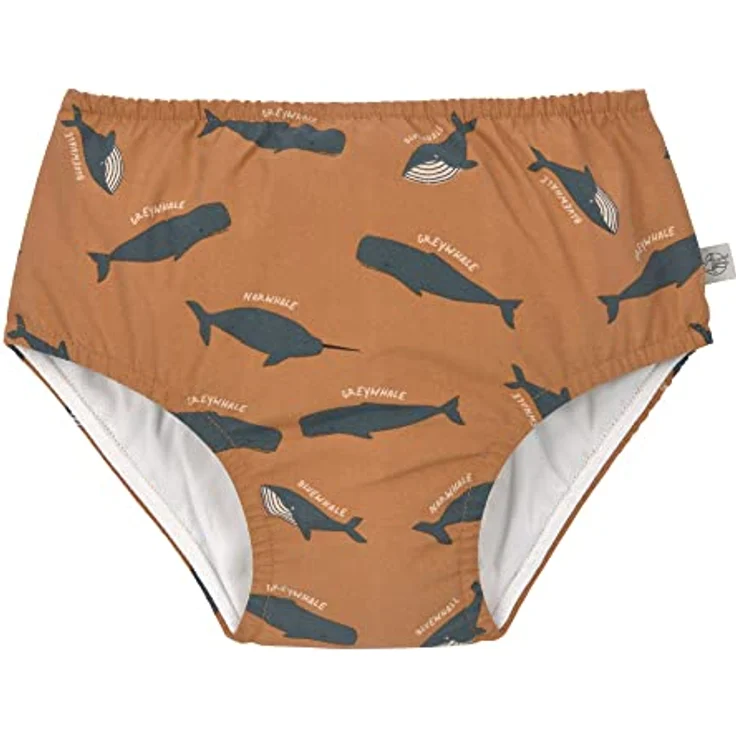 LÄSSIG Baby Kinder Schwimmwindel Windelbadehose Swim Diaper Whale Caramel, 03-06 Monate, Größe: 62/68 – Bild 1