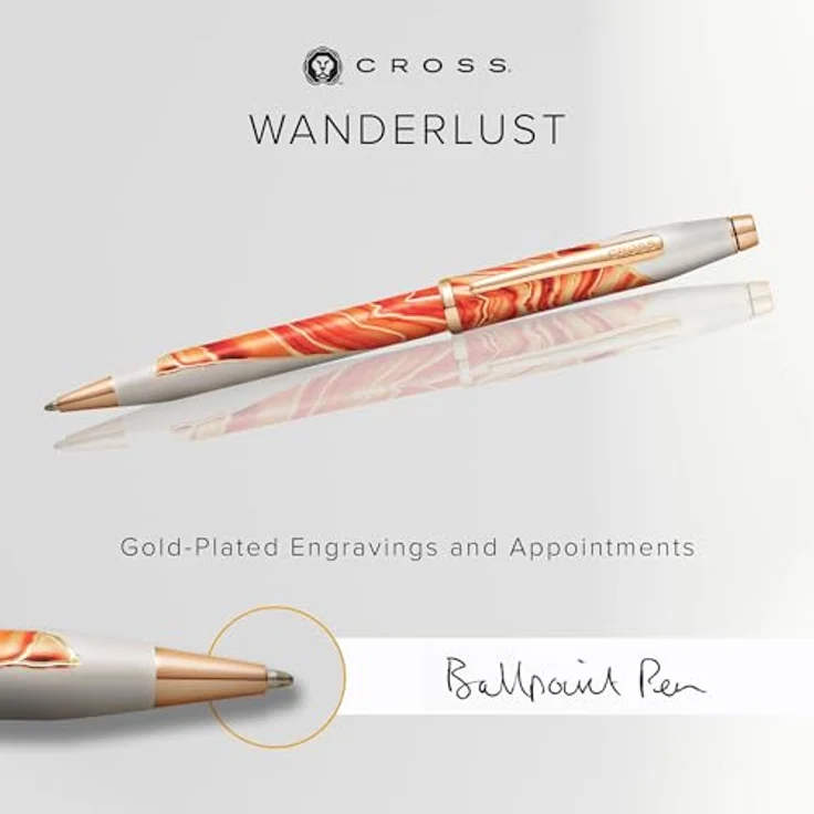 Cross Wanderlust Antelope Canyon, Drehkugelschreiber in Orange mit Rose Gold-Applikationen und Weiss-Lack, inklusive Geschenkbox – Bild 3
