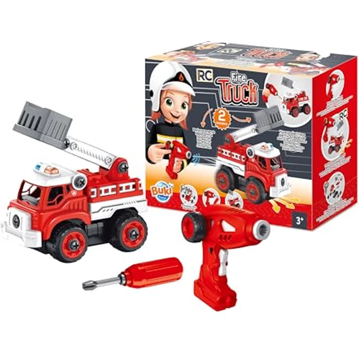 BUKI 9022 Feuerwehrauto RC, Spielzeugauto für Kinder, mit Funksteuerung und Schritt-für-Schritt-Anleitung, ab 3 Jahren – Bild 2