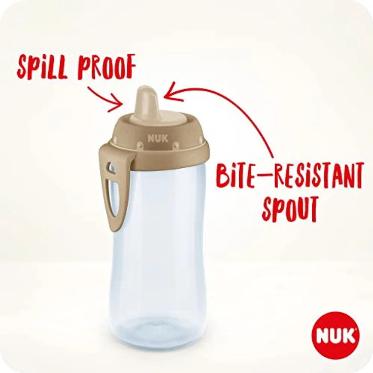 NUK Kiddy Cup Night Trinklernflasche | Schnabeltasse mit Leuchteffekt | 12+ Monate | Auslaufsicher mit harter Trinktülle | Clip und Schutzkappe | BPA-frei | 300 ml | Herzen (lila), 10255677 – Bild 4