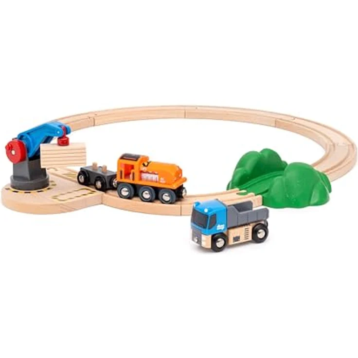 BRIO® Spielzeug-Eisenbahn BRIO® WORLD, Starterset Güterzug mit Kran A, 14-teilig, Made in Europe, FSC®-zertifiziert – Bild 2
