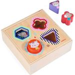 Eichhorn Steckspielzeug Steckbox Friends, aus FSC®-zertifizierten Birkenholz, fördert Feinmotorik, 6 x 17 x 17 cm