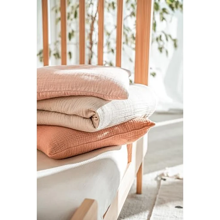 Julius Zöllner Bettwäsche Musselin Dune, 2-teiliges Set mit Deckenbezug 80x80 cm und Kissenbezug 35x40 cm, schadstoffgeprüft und hautfreundlich – Bild 4