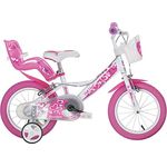Dino 144RN-05LH, Little Heart 14 Zoll 26 cm Mädchen Felgenbremse, Weiß