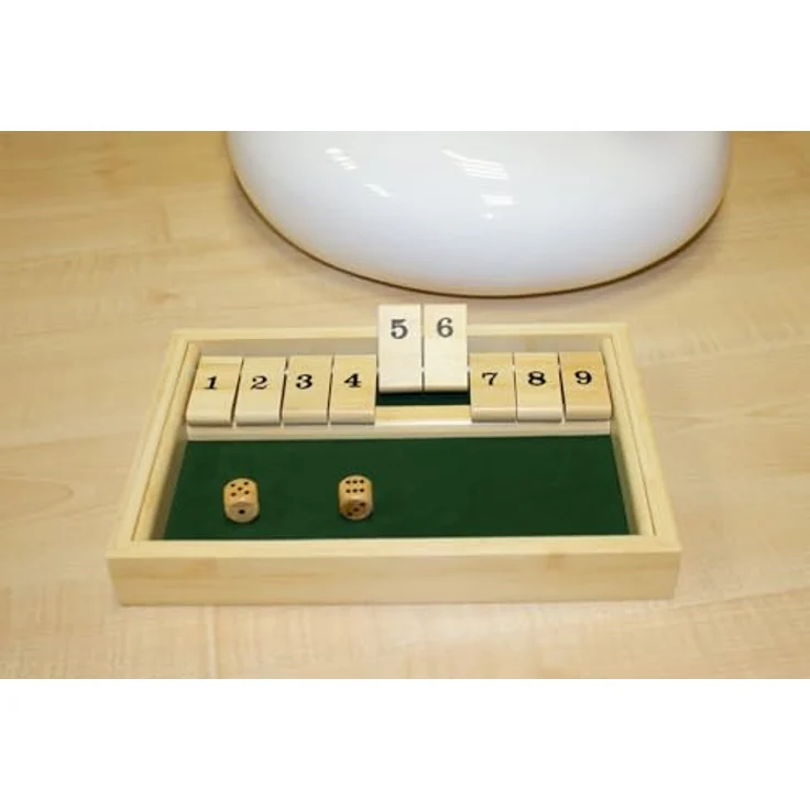 GICO Shut The Box Spiel/Klappenspiel aus Holz - Hochwertige Spielkassette mit Klappen von 1-9, für Kinder und Erwachsene, Original GICO Markenartikel, 24 x 17 x 2,5 cm – Bild 2