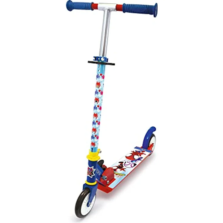 Smoby Spidey 2W Foldable Scooter, Kinderroller mit 2 Rädern und Bremse, zusammenklappbar, blau – Bild 4
