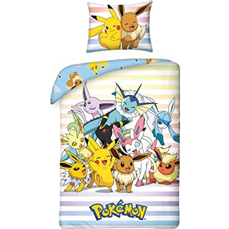 Halantex Pokemon Group Bettwäsche Bettbezug 140x200 70x90cm