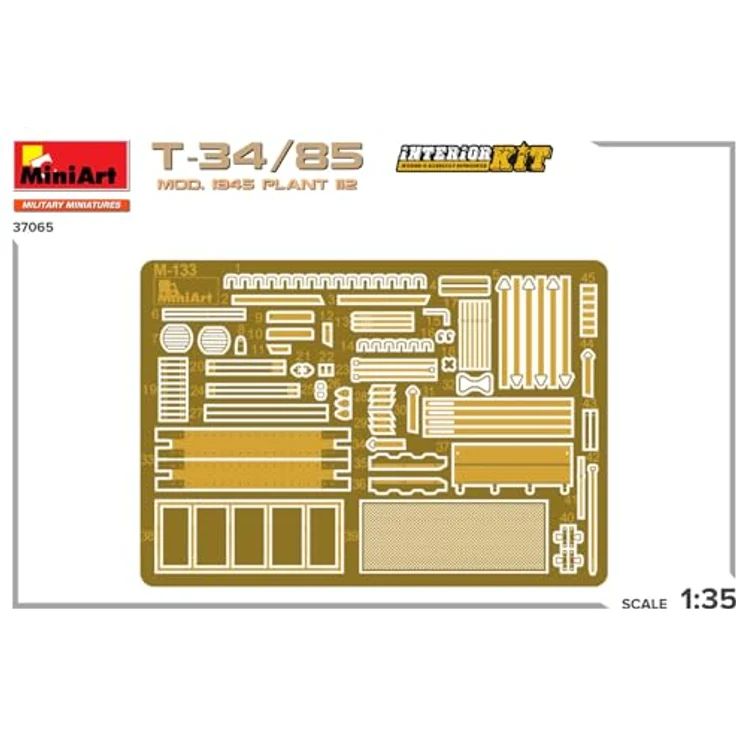 Other 1:35 T-34/85 Mod. 1945 Plant 112 Inter., Modellfahrzeug mit beweglichem Turm und originalgetreuem Interieur – Bild 6