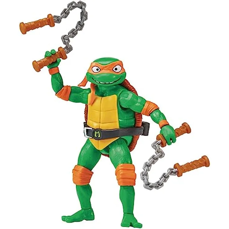 Teenage Mutant Ninja Turtles Michelangelo Basic Figure, 11,4 cm bewegliche Sammelfigur mit Nunchaku und Zubehör