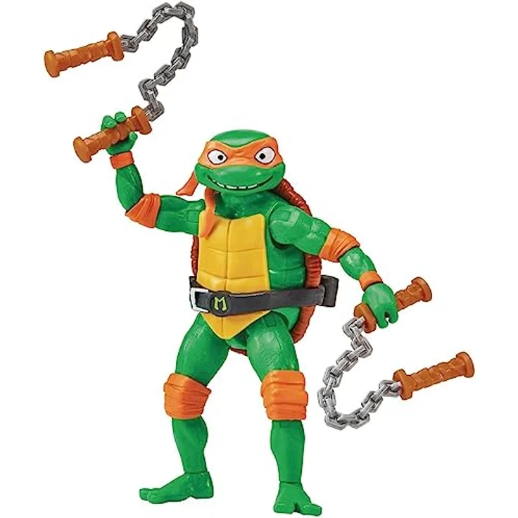 Teenage Mutant Ninja Turtles Michelangelo Basic Figure, 11,4 cm bewegliche Sammelfigur mit Nunchaku und Zubehör – Bild 1