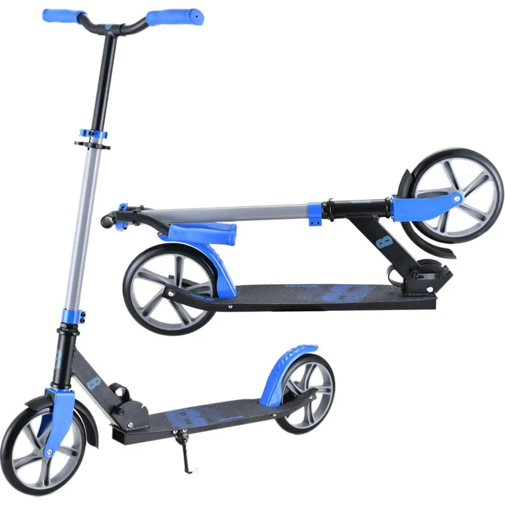 Enero Best Boys Team Tretroller 200 mm, Faltbarer Scooter mit höhenverstellbaren Griffen und rutschfester Plattform für Jungen & Teens