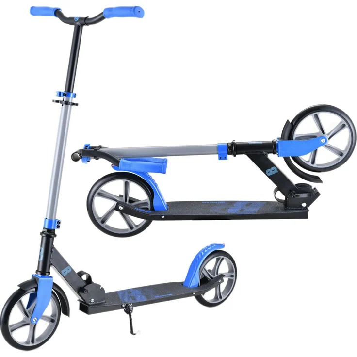 Enero Best Boys Team Tretroller 200 mm, Faltbarer Scooter mit höhenverstellbaren Griffen und rutschfester Plattform für Jungen & Teens