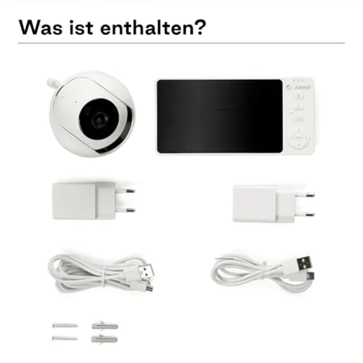 Jané Eye Pro Baby-Monitor, Babyphone mit rotierender Kamera, 5 Zoll Farbdisplay, motorisierte Neigungsverstellung, weiß – Bild 7