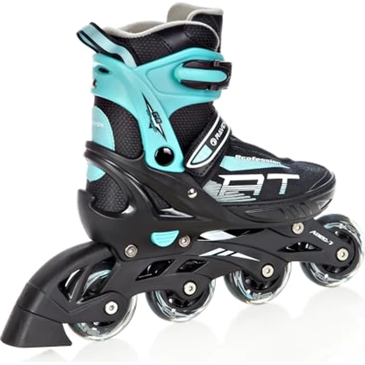 RAVEN Profession Inlineskates Inliner 2in1 mit Schlittschuhen verstellbar (Black/Mint ohne Kufen, 38-42) – Bild 4