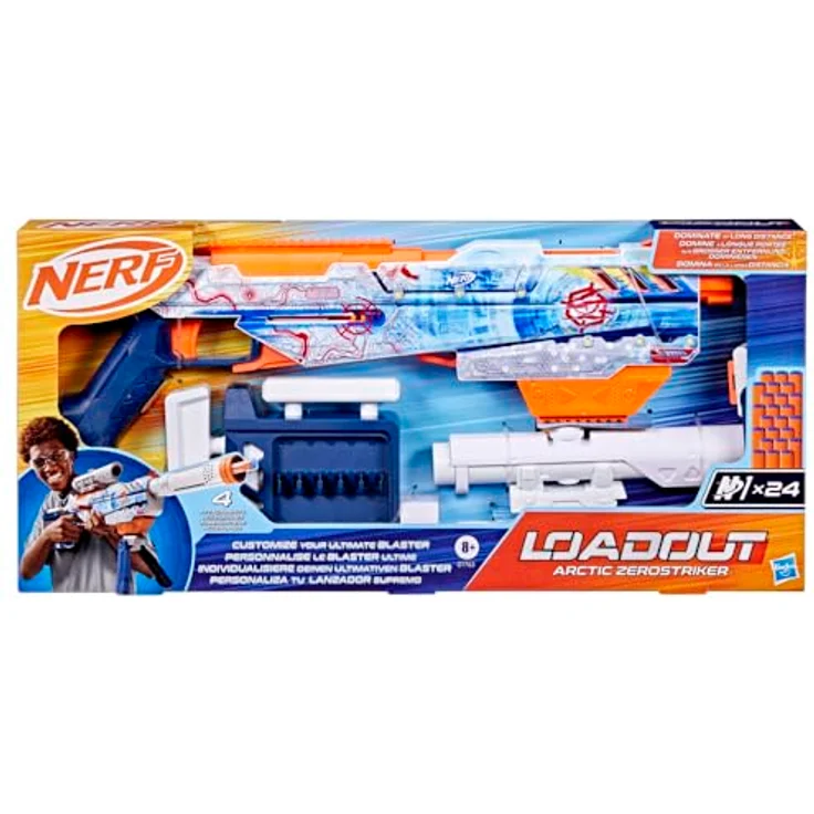 Nerf Loadout Arctic Zerostriker, anpassbarer Blaster mit 6-Dart-Innenclip und Zubehörteilen – Bild 3