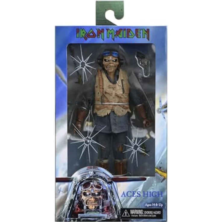 NECA Iron Maiden 8" Actionfigur Aces High Eddie aus Kunststoff und Polyester, in Geschenkbox mit Sichtfenster. – Bild 4