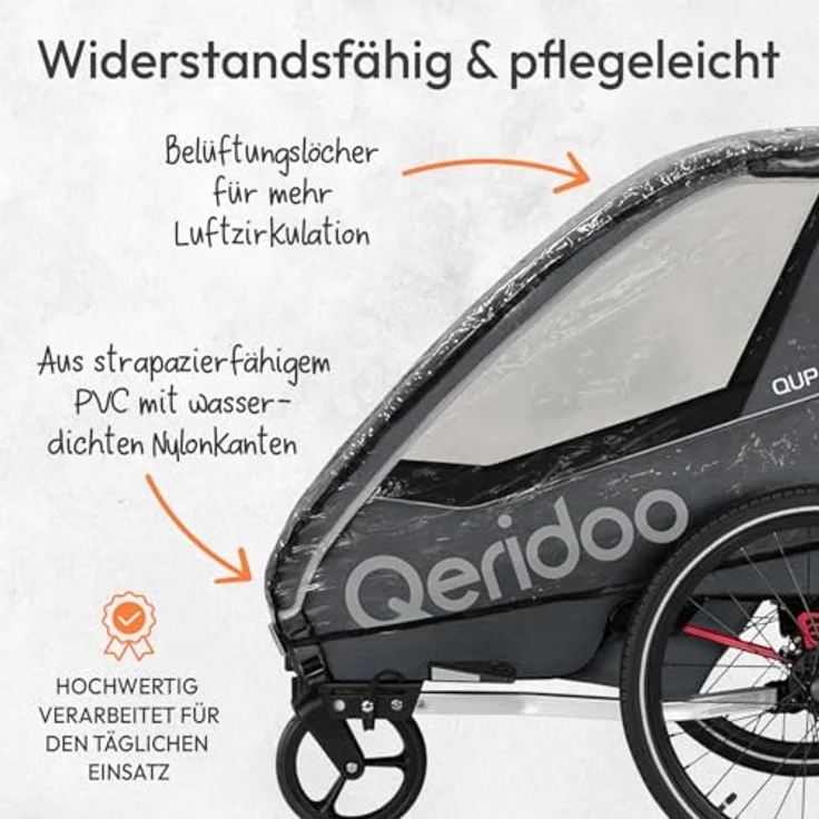 Qeridoo Kinderwagen-Regenschutzhülle QUPA 1 / Sportrex 1, Polyethylen, passend für Queridoo QUPA 1 & Sportrex 1 – Bild 6