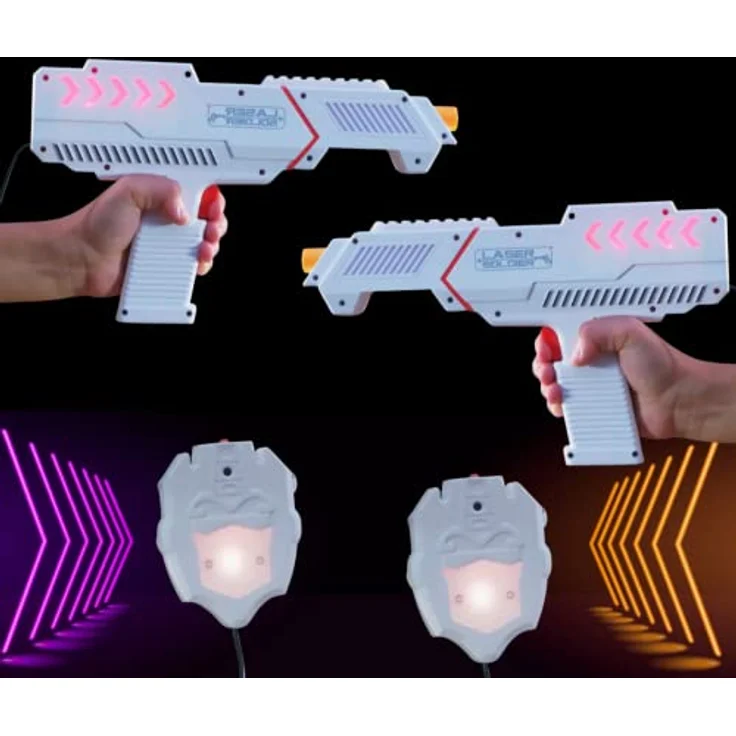 BEST DIRECT Laserpistole Laser Soldier - Lasertag & Weste (4-TLG), Infrarot, bis zu 60 Metern Reichweite, Indoor Outdoor, Rot/Blau/Abenteuer – Bild 5