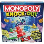 Monopoly Knockout, Familienspiel für Partys, Strategiespiel für 2-8 Spieler, ab 8 Jahren, großes Spielbrett über 90 cm, 16 Schiebefiguren in 4 Farben
