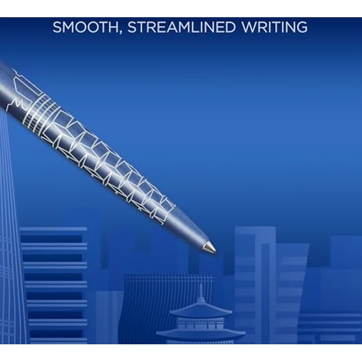 Parker Pen Parker Jotter SE Seoul, Kugelschreiber M in Indigoblau mit Edelstahl-Design und Klickmechanismus – Bild 5