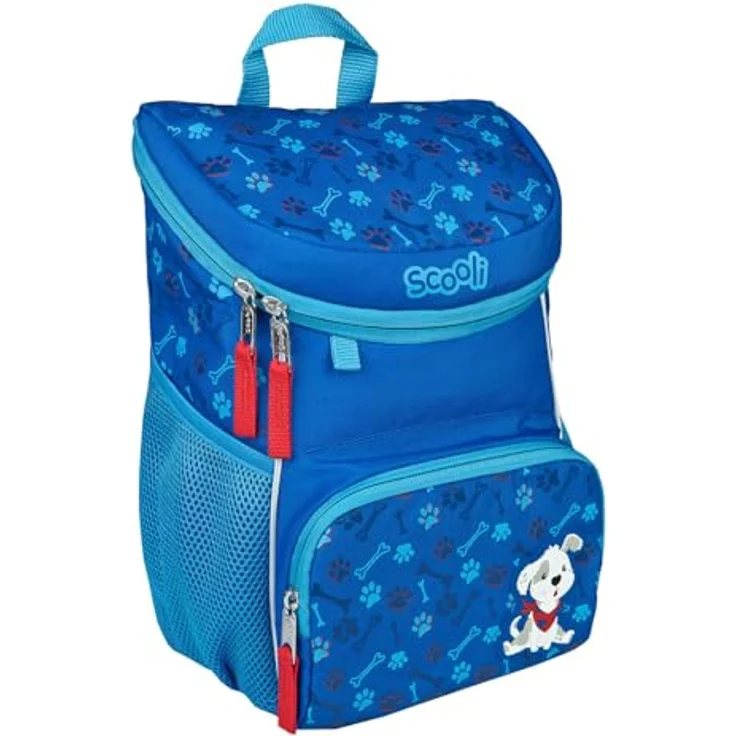 Scooli Mini-Me Kindergartenrucksack, Danny Dog, ergonomisch, blau, mit viel Stauraum für Brotdose und Trinkflasche – Bild 2