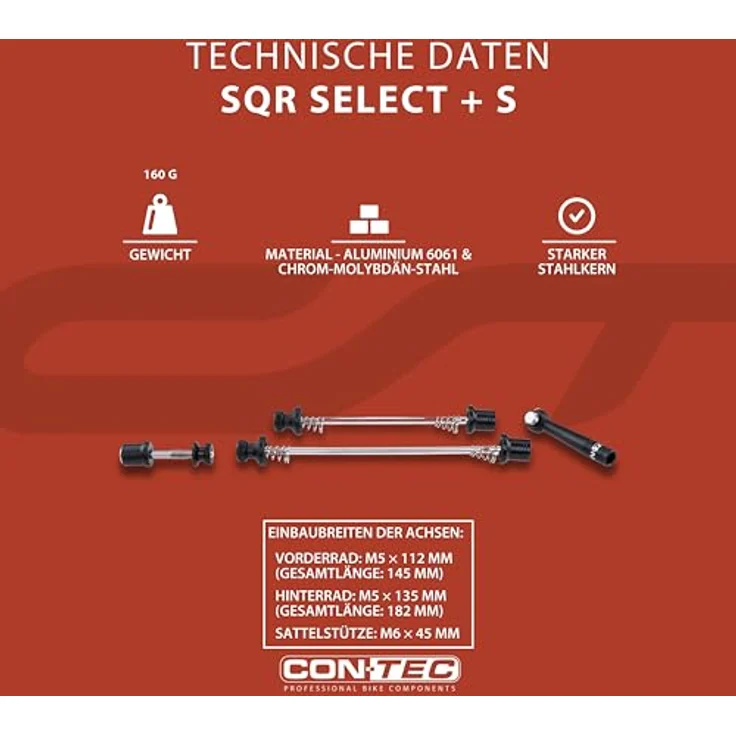 Con-Tec SQR Select + Anti-Diebstahl Schnellspanner Set - schwarz. – Bild 5