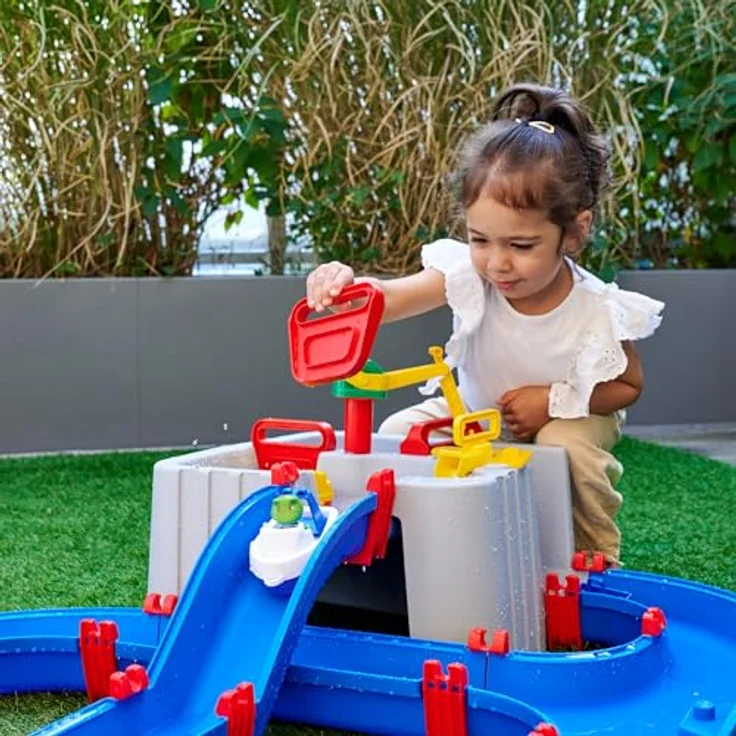 Aquaplay AquaPlay Harbour Wasserbahn, Wasserstraßen-Spielset mit Staubecken, Pumpe, Schleusen und Kran, Made in Germany – Bild 5