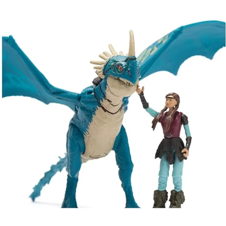 DreamWorks Dragons How to Train Your Dragon, Wikinger und Drachen Actionfiguren-Set, Sturmpfeil (24 cm) & Astrid (7 cm) mit beweglichen Teilen, Spielzeug für Kinder ab 4 Jahren – Bild 3