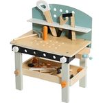 CHIC2000 Spielwerkbank, klein, mint, mit 21-teiligem Zubehör und Stauraum, ideal für kleine Handwerker