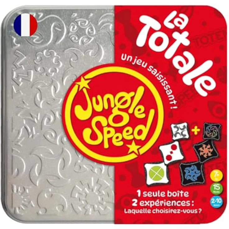 Asmodee Jungle Speed La Totale, Kartenspiel für 2-10 Spieler, inkl. 2 Kartenpaketen, in exklusiver Metallbox, Version Française, ab 7 Jahren, 15 Min Spieldauer – Bild 1