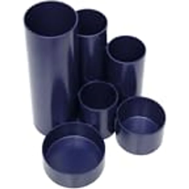 MAUL Stifteköcher MAULtubo, Stiftehalter Hochglanz mit 6 Köchern, standfest, Made in Germany, Ø ca 15 cm, Höhe 12,5 cm, Blau – Bild 2