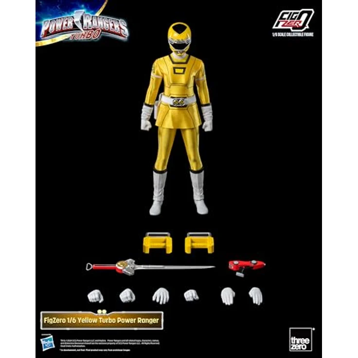 THREEZERO Power Rangers Turbo FigZero Actionfigur 1/6 Yellow Turbo Ranger, 30 cm, mit austauschbaren Teilen und Zubehör – Bild 6