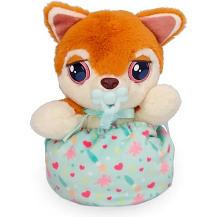BABY PAWS Mini Paws Baby Shiba Inu, Interaktiver Babyhund zum Herumtragen und Kuscheln, der Laute von Sich gibt - inkl. eines Tragebeutels, Empfohlen für Kinder ab 3 Jahren