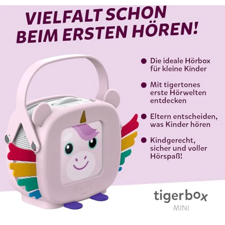 tigermedia tigerbox MINI - Elphi Einhorn | Hörspielbox für Kinder mit 2 Wochen tigertones Zugang, Offline-Modus, Lautstärkebegrenzung und Kopfhöreranschluss, kompatibel mit tigercards – Bild 2