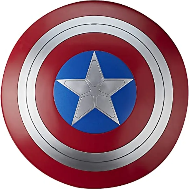 Hasbro Marvel Legends Series Captain America Schild, Rollenspielarktikel für Erwachsene, Premium-Rollenspielschild mit verstellbaren Riemen, 60 cm Durchmesser, rot-weiß-blau