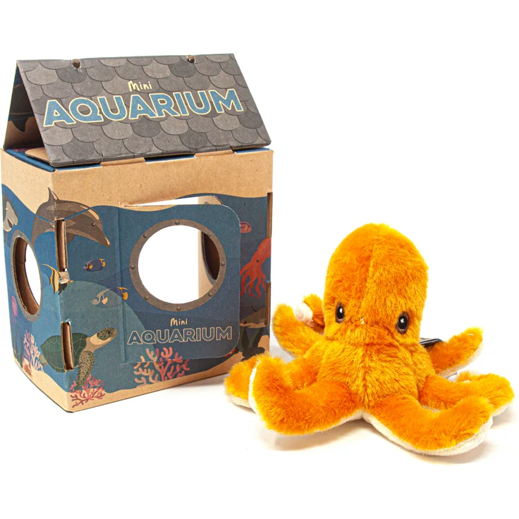 Nature Planet Mini Aquarium Kuscheltier, Tintenfisch, extrem weich und liebevoll gestaltet