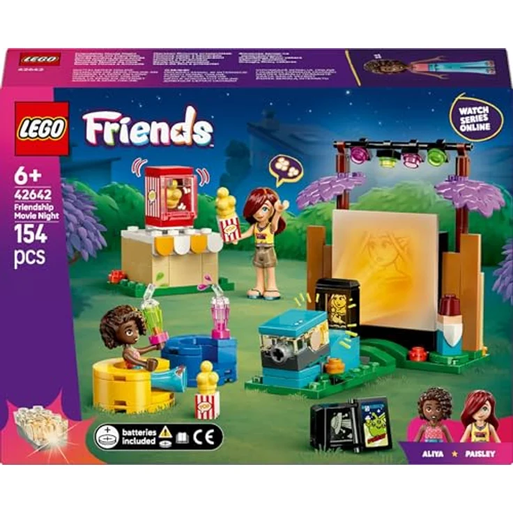LEGO Friends 42642, Filmabend mit Freunden, 154-teiliges Set mit funktionierendem Projektor und Popcornmaschine für Kinder ab 6 Jahren – Bild 9