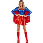 Funidelia | Supergirl Kostüm sexy für Damen Kara Zor-EL, Superhelden, DC Comics - Größe S - Rot, Polyester Material & offizielle Lizenz