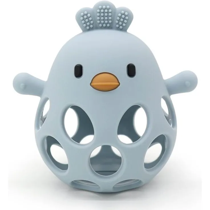 Magni Duckling Teether Ball, LFGB Silikon Spielzeug in Blau für motorische Entwicklung, ab 6 Monate