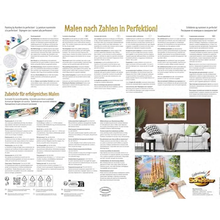 Schipper Malen nach Zahlen Meisterklasse Premium - Sagrada Familia, Made in Germany, Maltafel 40 x 50 cm mit Leinenstruktur – Bild 2