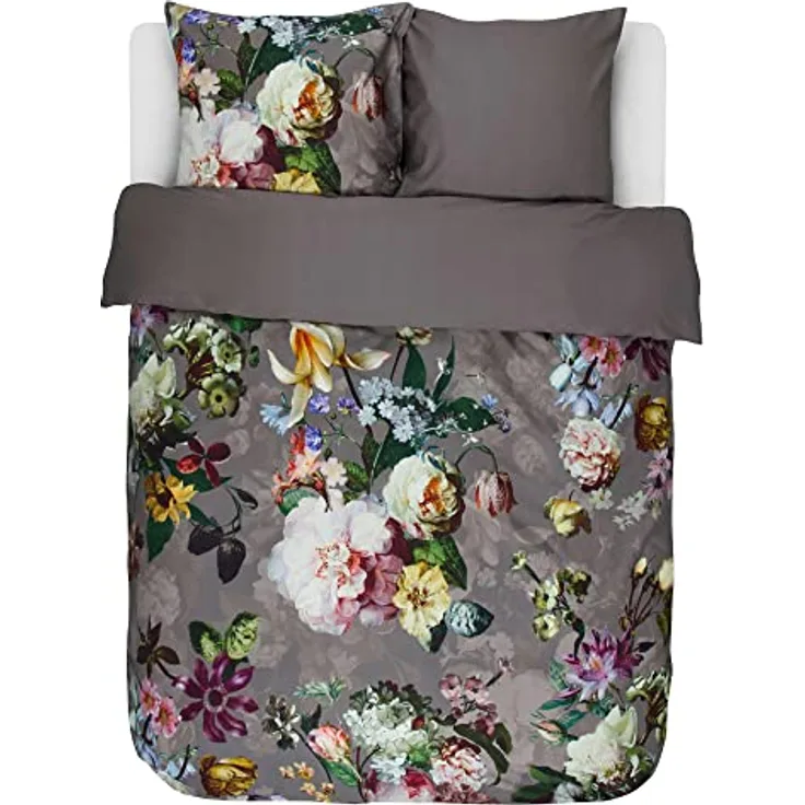 ESSENZA Bettwäsche Fleur Taupe 200x200 + 2X 80x80 cm