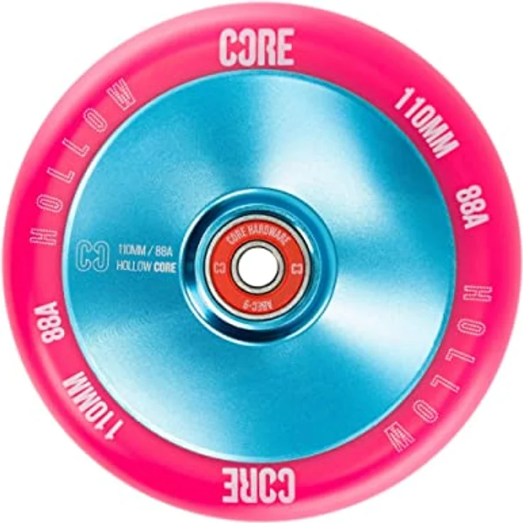 Core Action Sports Core Hollow V2 Stunt-Scooter, 110mm Rolle in Hellblau/PU Pink mit gewichtsreduzierendem Design und ABEC 9 Lagern – Bild 1