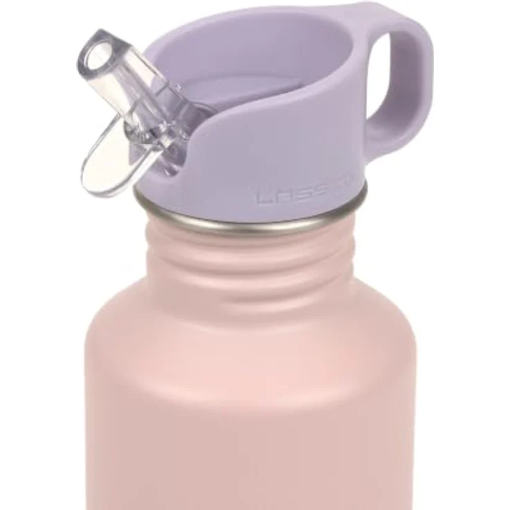 LÄSSIG Kinder Trinkflasche Edelstahl 500 ml Happy Fruits Cherry, bruchfest und auslaufsicher mit Sporttrinkverschluss – Bild 2