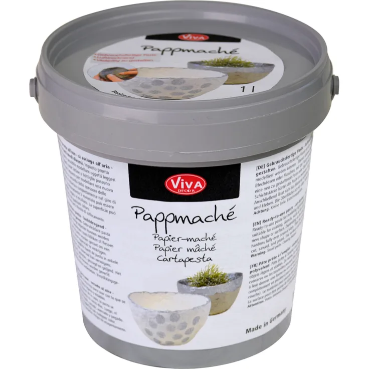 Viva Decor Modelliermasse Paste, 1000 ml - Lufttrocknend, Bastelmaterial in verschiedenen Sprachen, von Viva Decor