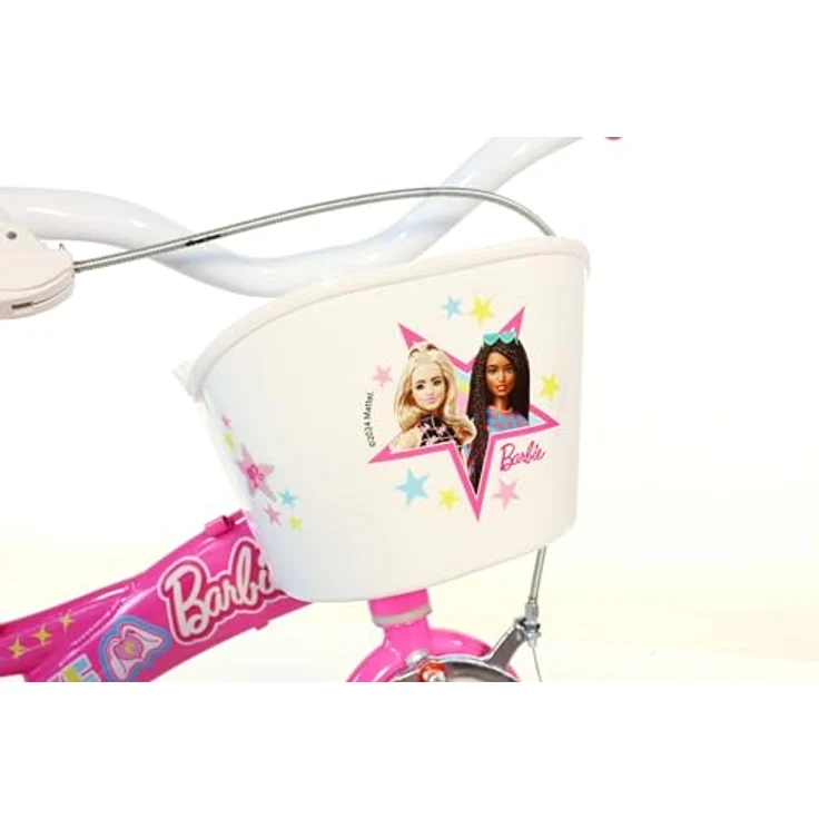 DINO BIKES Kinderfahrrad Barbie 12 Zoll, Mädchenfahrrad mit Stabilisatoren, Puppenhalter und Korb, für Größe 87 bis 110 cm – Bild 3
