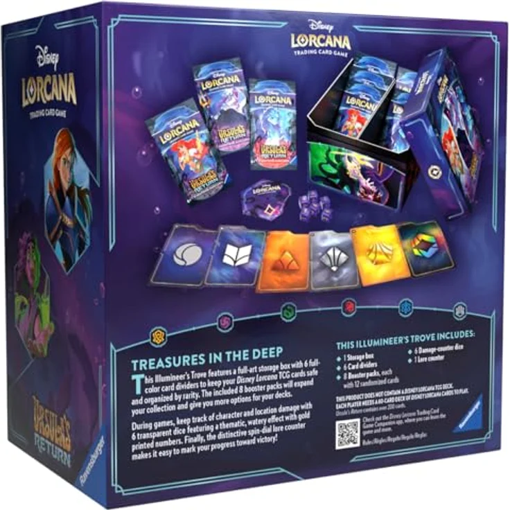 Ravensburger Disney Lorcana Trading Card Game: Set 4 - Trove Pack (Englisch) mit exklusiven Inhalten, Disney Lorcana Design Aufbewahrungsbox und zusätzlichen Booster Packs – Bild 3