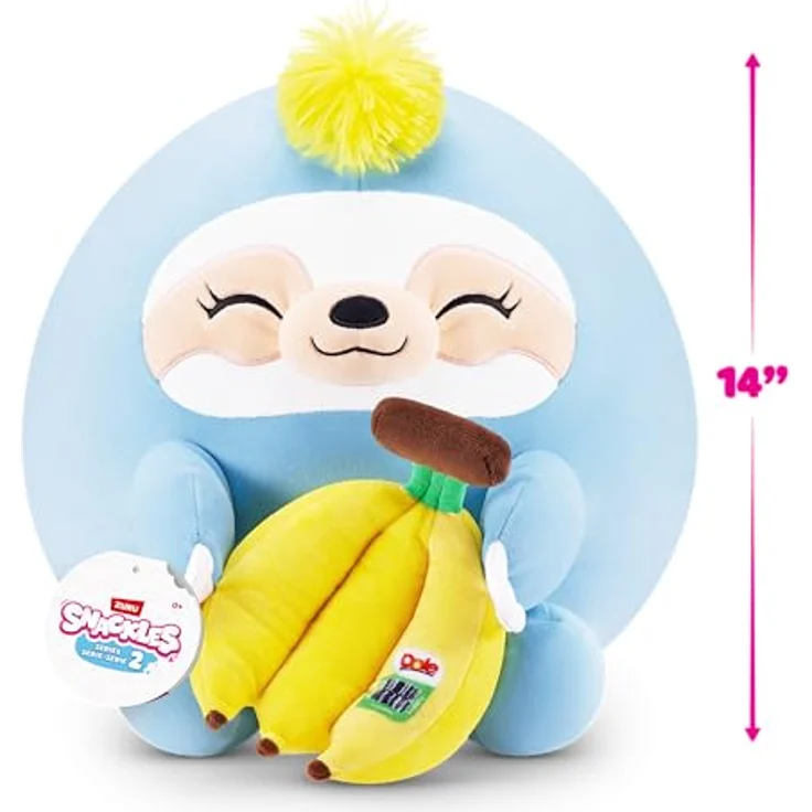 ZURU Snackles Serie 2, 35 cm großes Plüschspielzeug mit Dole Sloth Snackmarken-Accessoire, kuschelig weich und beruhigend – Bild 3