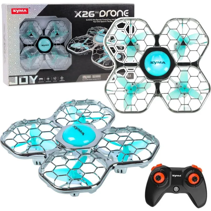 Wisam RC-Ferngesteuerte Drohne Syma X26 PRO, Quadrokopter mit Akrobatik-LED-Beleuchtung und WLAN
