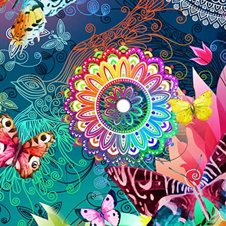 Hip Parada bettwäsche mit farbigen Figuren und Schmetterlinge, 100% Baumwolle/Satin-155x220cm, Satin, Multi Colour, 220x155x0.5 cm - Preisvergleich – Bild 5
