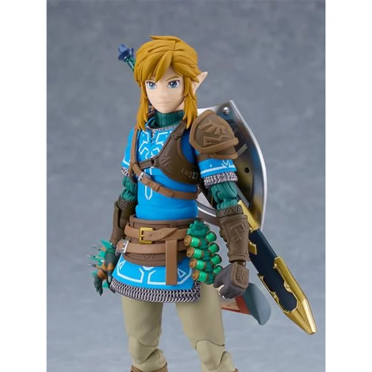Good Smile Company Link Fig. 15 cm Figma Figur aus The Legend of Zelda: Tears of the Kingdom mit Meisterschwert, Hyliano-Schild und mehreren Gesichtsplatten – Bild 4